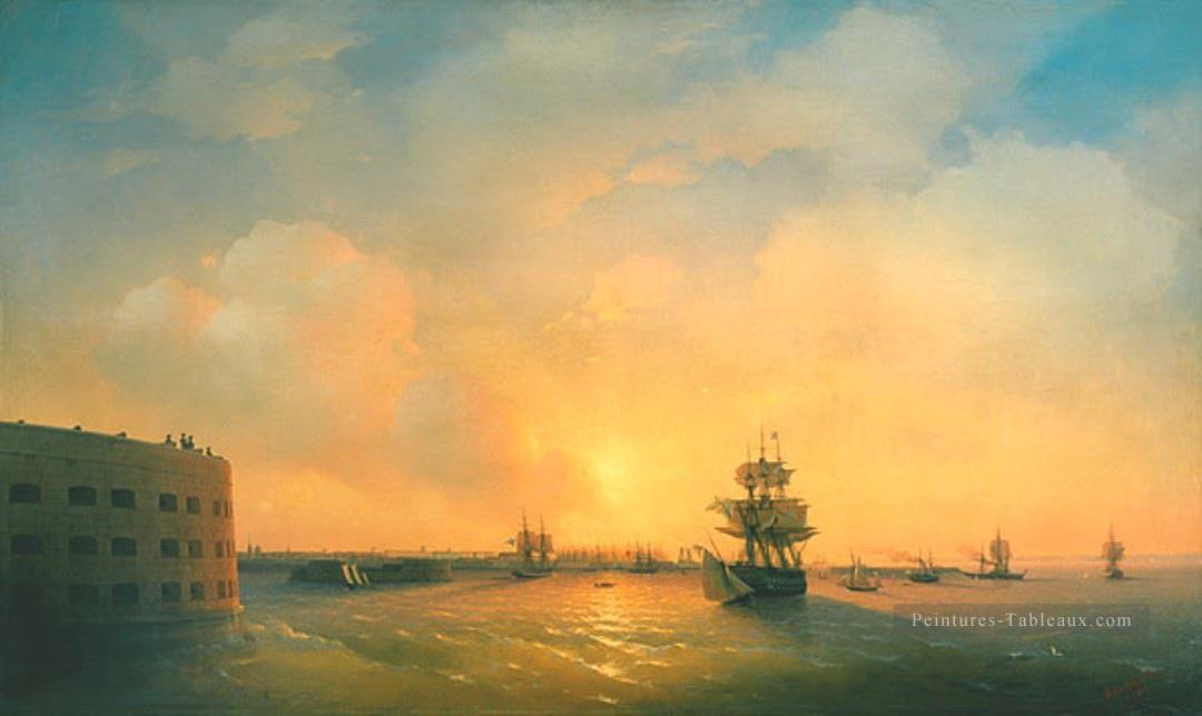 kronshtadt fort l’empereur alexander 1844 Romantique Ivan Aivazovsky russe Peintures à l'huile